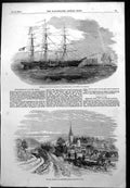Antique Old Print Ross Gloucester Railway Embarkation Lancashire Militia 1855