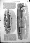 Original Old Antique Print Barrage Nile Launch Napoleon 111 Ardrossan 1854