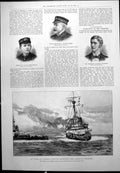 Antique Old Print Victoria Camperdown Collision Mats Court Martial Plan 1893
