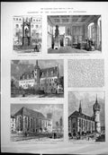 Antique Old Print Reopening Schlosskirche Wittenberg Lord Mayor London 1892