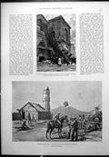 Antique Old Print Railway Accident Paris Insurrection Cuba King Portugal 1895