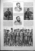 Antique Old Print Imbezu Regiment Matabele Tajourah Bay Red Sea Umshete 1889