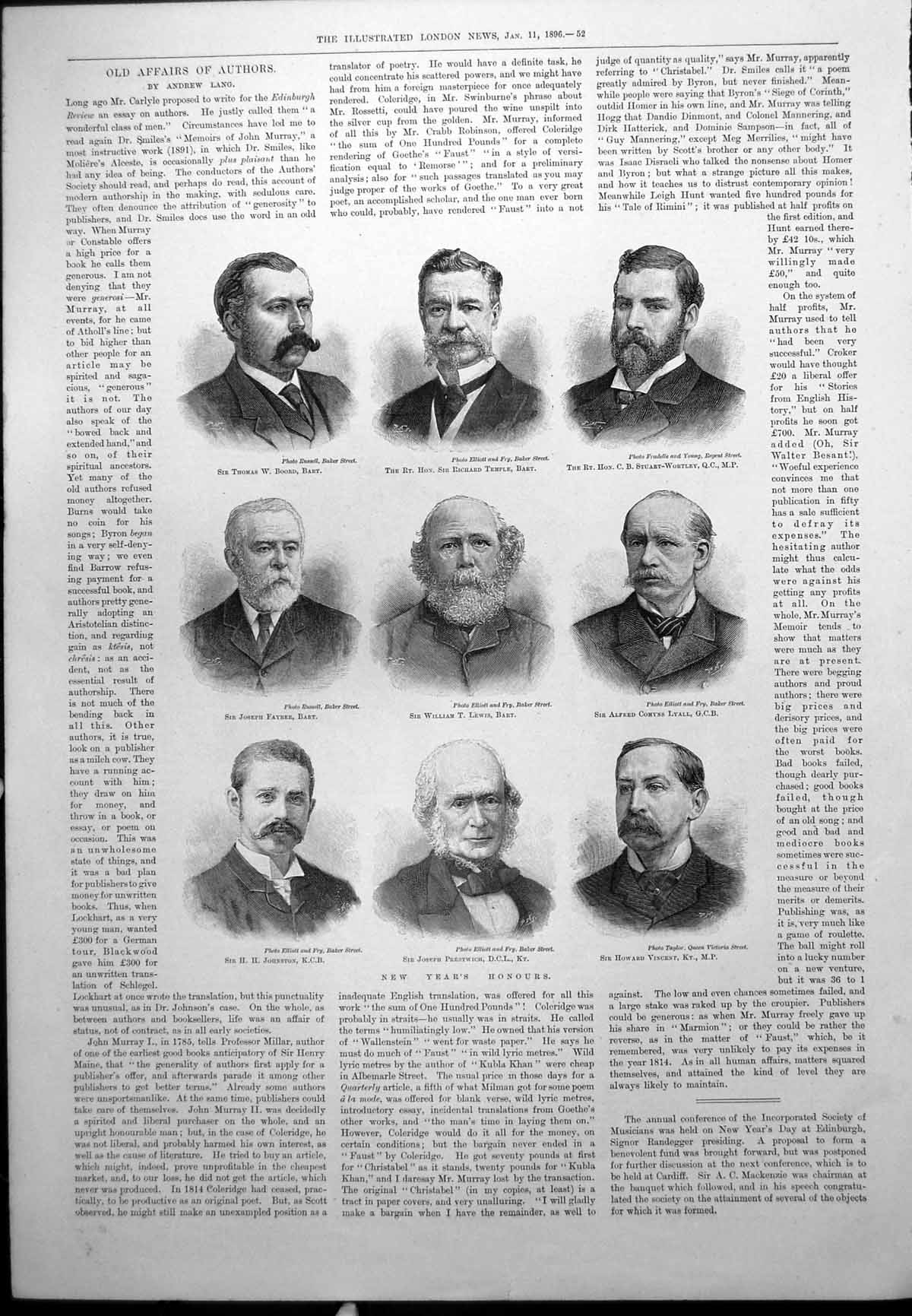 Original Old Antique Print New Years Honours Post House Murchison GFields 1896