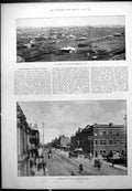 Original Old Antique Print Johannesburg 1889 Morning Market Johannesburg 1895