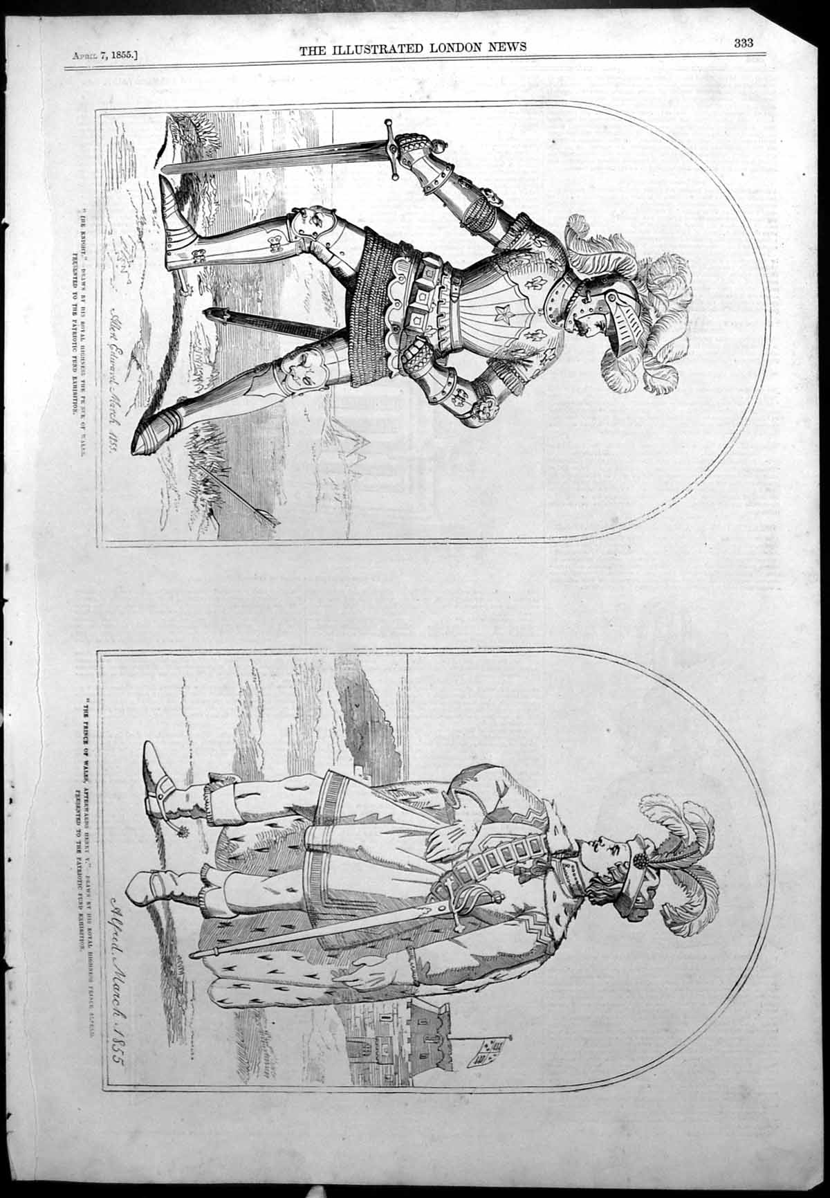 Antique Print Knight Prince Wales Burmese Bell Stafford Furnace Valve 1855 19th