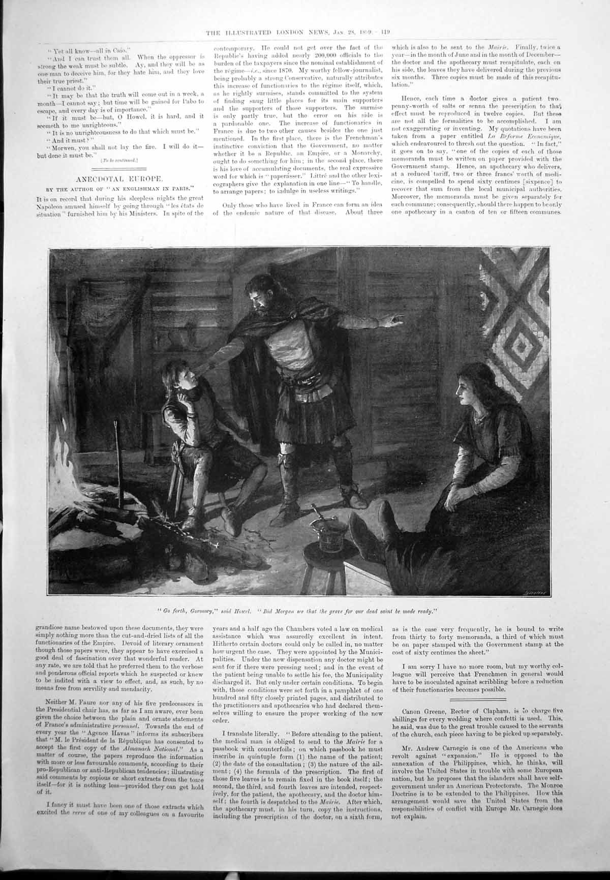 Old Antique Print Goronwy Howel Morgan Trouble Samoa Via Hill Apia 1899 19th