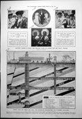 Antique Old Print Queens Paris Diagram Coal Mine Sculpture Gov Office 1906 20th