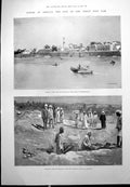 Antique Old Print Asouan Great Nile Dam Church Wreck Labrador Hesperus 1899