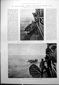 Antique Old Print Stella Disaster Rescue Survivors Rms Lynx Heavy Swell 1899