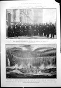 Antique Old Print Loss Valencia House Commons Labour Sacred City Benares 1906