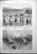 Old Print End Tour India Prince Wales Design Duke Edinburgh Cruiser 1906 20th