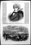 Antique Print Dr Conolly Asylum Wreck Sandown Isle Wight Map Santobin 1866 19th