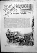 Antique Old Print Question Diplomacy A Conan Doyle Foreign Minister Gout 1892