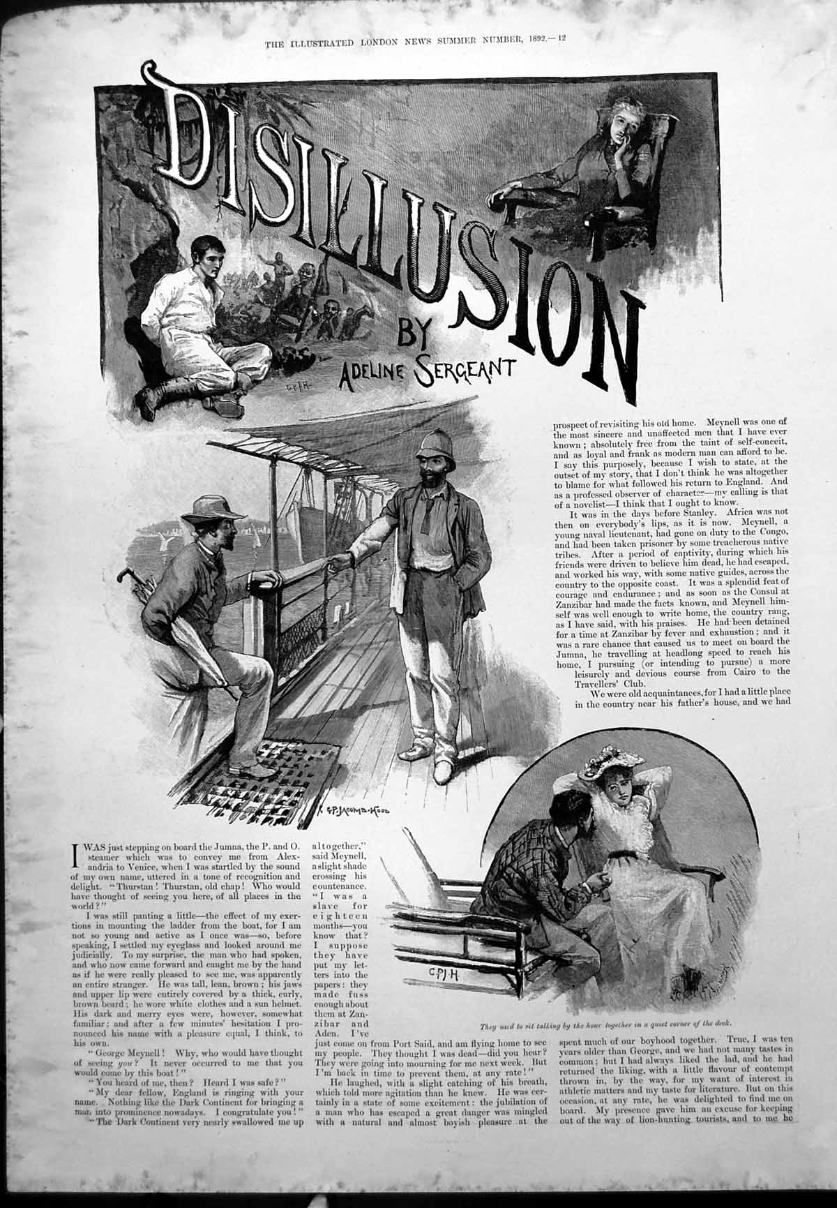 Antique Print Disillusion A Sergeant Couple Deck Stranded G Robertson 1892 19th