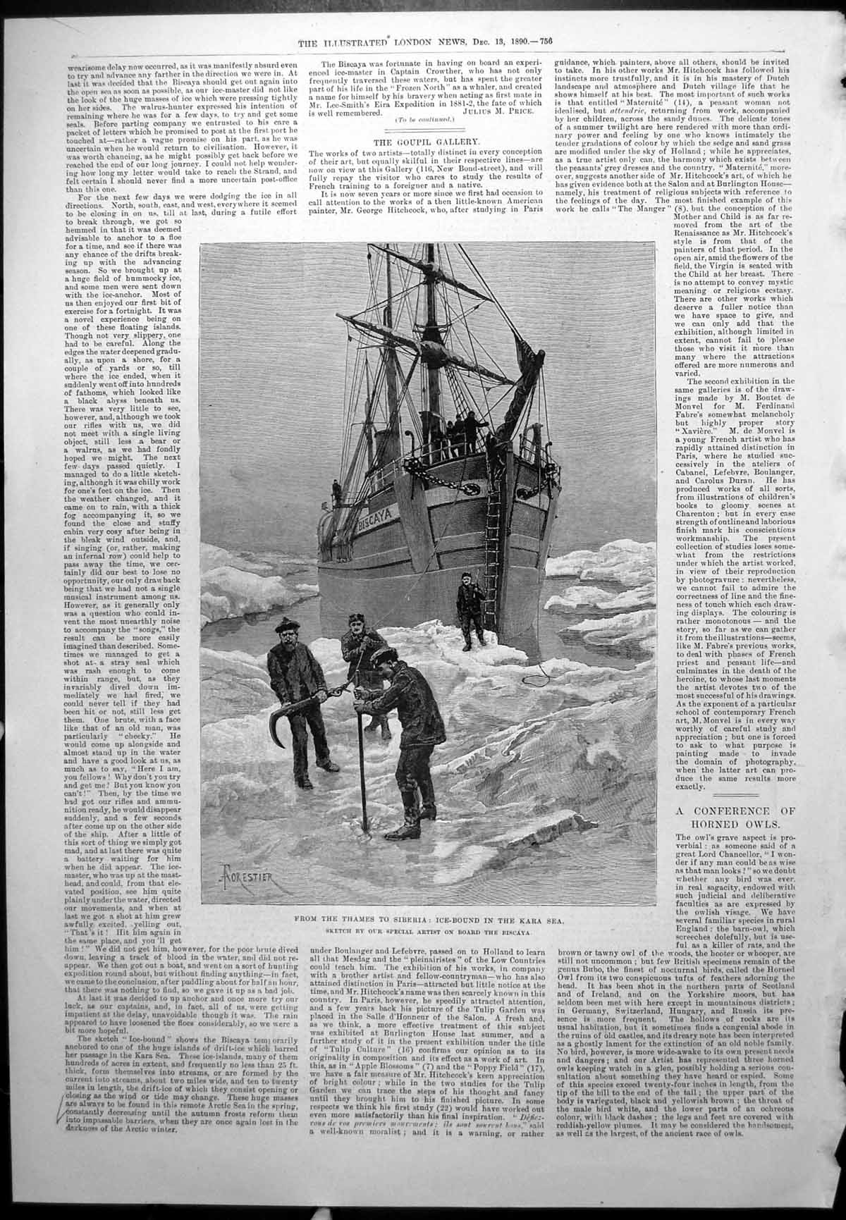 Antique Print Siberia Ice Bound Kara Sea Clearing Propeller Drift Ice 1890 19th