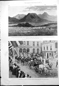 Antique Old Print Khedive Windsor Art Gallery Bath Ingogo Inkwalo Majuba 1900