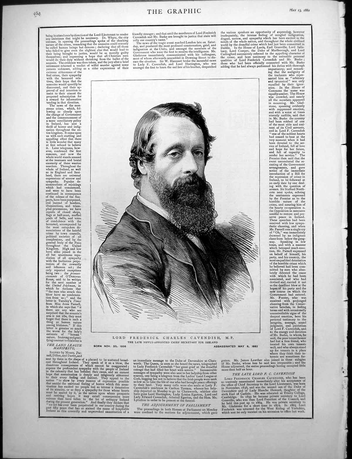 Old Lord F C Cavendish Mp Newly Appointed Chief Secretary Ireland 1882 19th