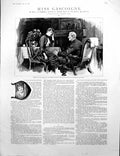 Old Miss Gascoigne Lady Leaning Table Talking Gentleman Flowers 1887 Victorian
