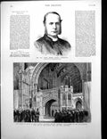 Old Print Prince Wales Eton College Unveiling Memorial Organ Screen 1882 19th