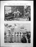 Antique Old Print Fall Dongola Wounded Siers Wady Halfa Planting Flag 1896 19th