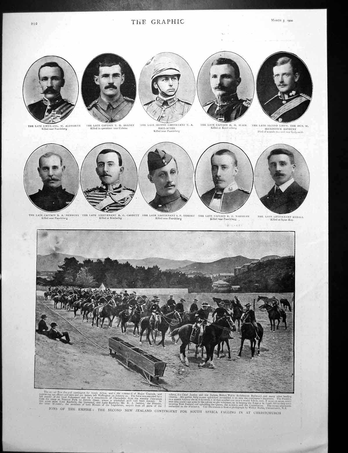 Old Print Second New Zealand Contingent For South Africa Falling In 1900 20th