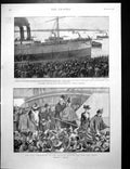 Antique Print Steamer Dunottar Castle Leaving Southampton Sir R Buller 1899