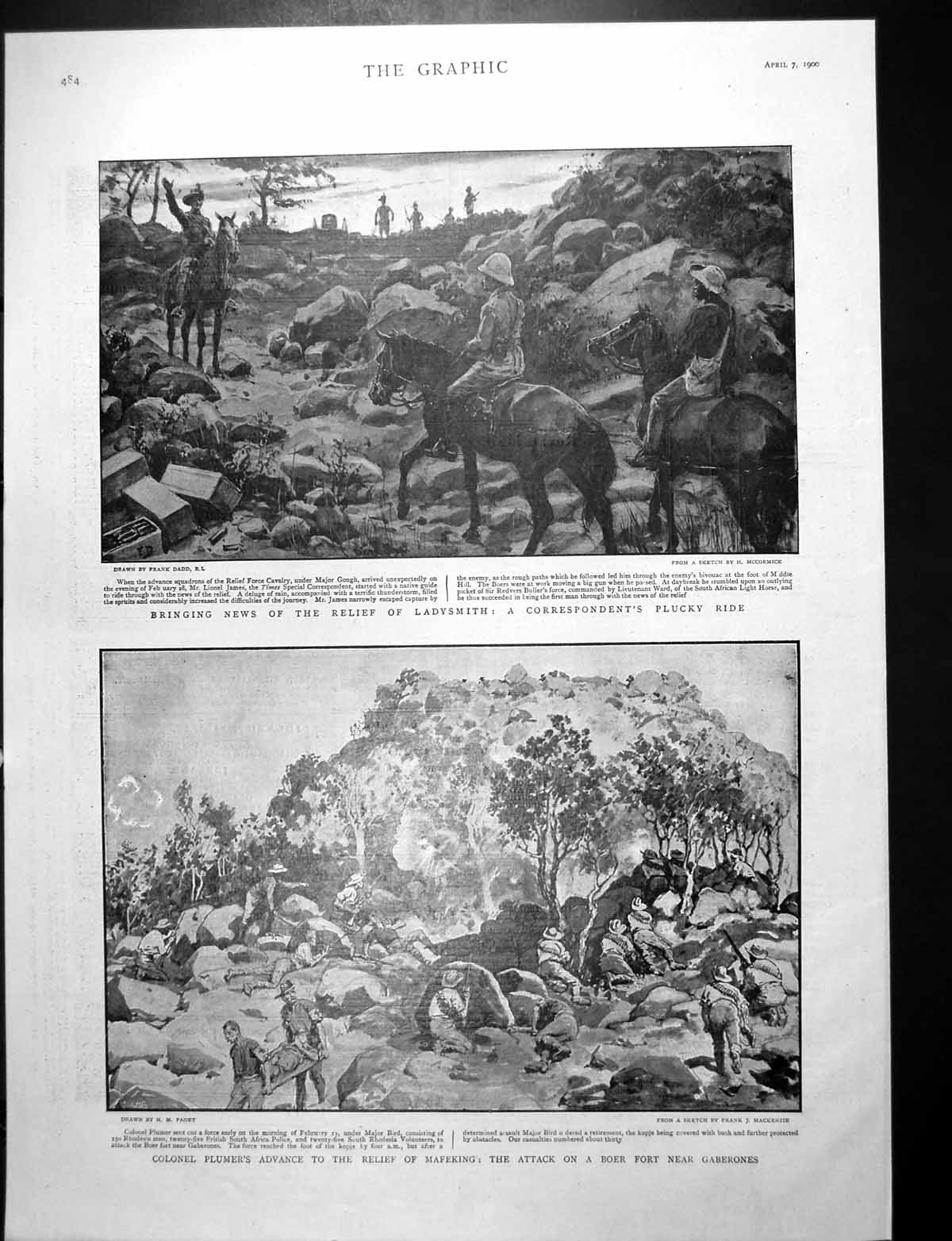 Antique Print News Relief Ladysmith Colonel Plumer'S Advance Mafeking 1900 20th