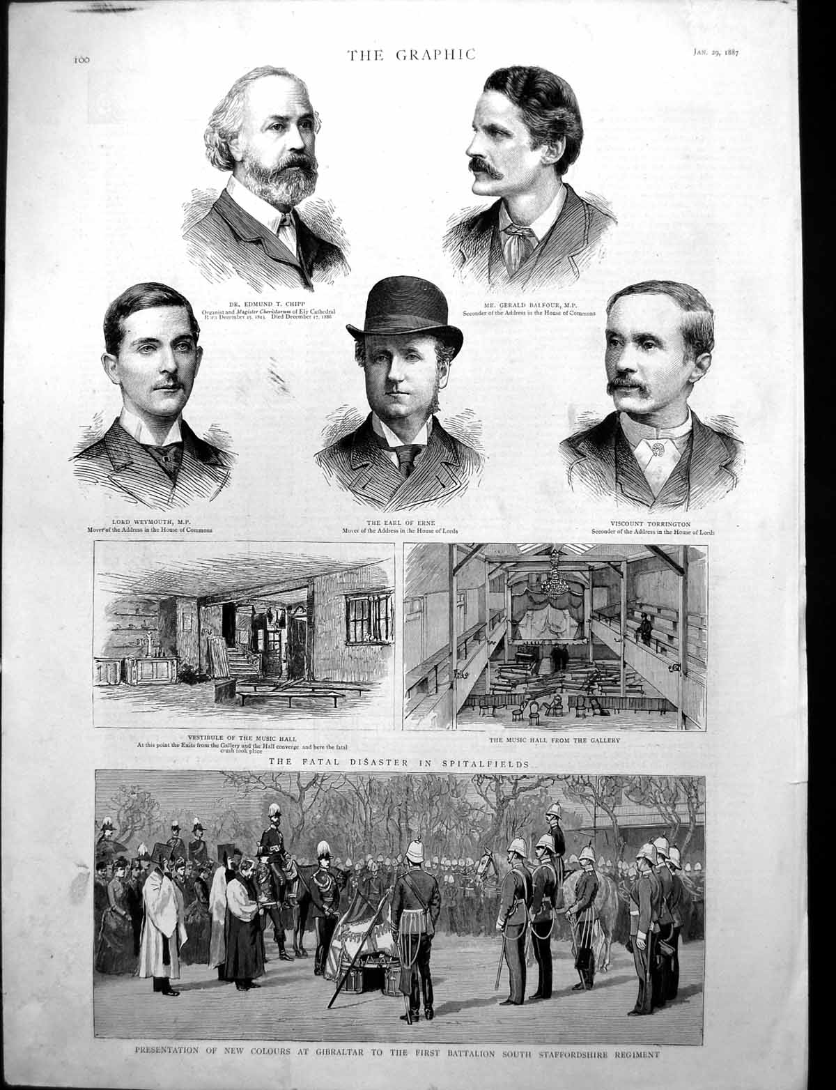 Old Fatal Disaster Spitalfields Music Hall New Colours Gibraltar 1887 Victorian