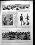 Old Print Kangaroo Hunt Drinks Sportsmen'S Rig Horses Chase Spills 1886 19th