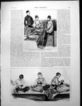 Old Print Orderly Boys Washing Up Tailors Shop Drummers Practising 1888 19th