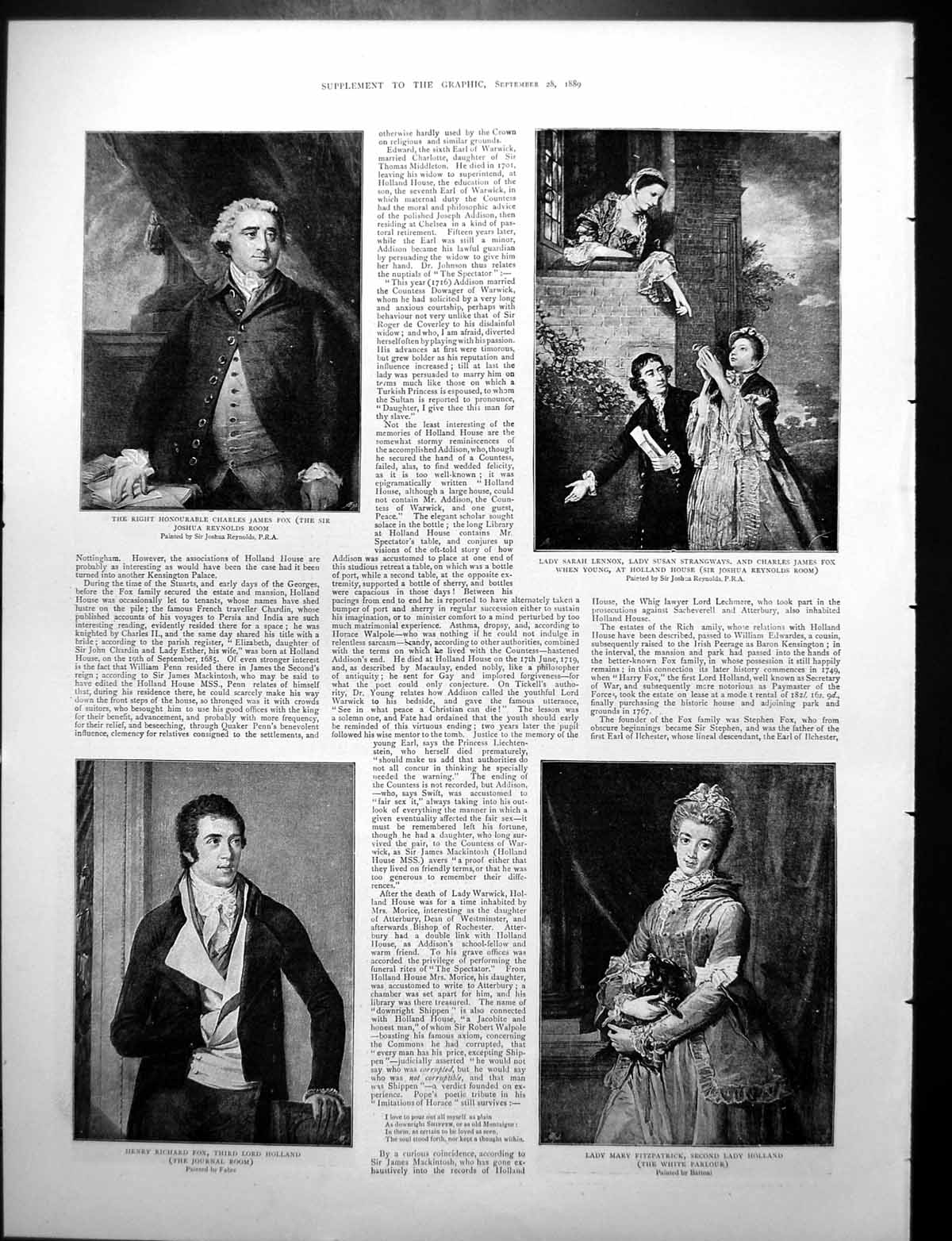 Old Portraits Cj Fox Lady S Lennox Holland House And Its Owners 1889Victorian