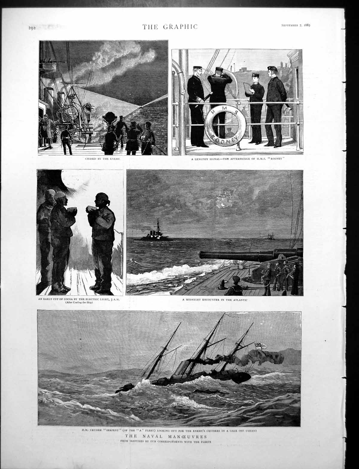 Old Naval Manoeuvres H.M.S. Rodney Serpent Home Theatres Titles 1889Victorian