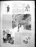 Antique Old Print Drill Hall Theoretical Principles Training Volunteer 1891