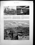 Old Print Eruption Mount Etna Map Great Fire Newfoundland Portraits 1892 19th
