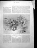 Antique Old Print Matabeleland Front Refugees From Buluwayo Eclipse Sun 1896