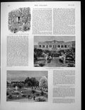 Antique Old Print Villa Clementine Cannes Grounds View Queen'S Windows 1892
