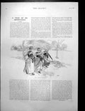 Old Print Out For A Holiday Several Ladies Walking Portraits Soudan 1896 19th