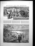 Antique Old Print Roumania Rochiori Regiment Russian Dragoons Engineers 1893