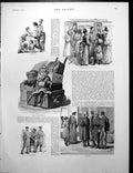 Antique Print Tommy Atkins Sisters Minding Luggage Dog Ticket Railway 1890