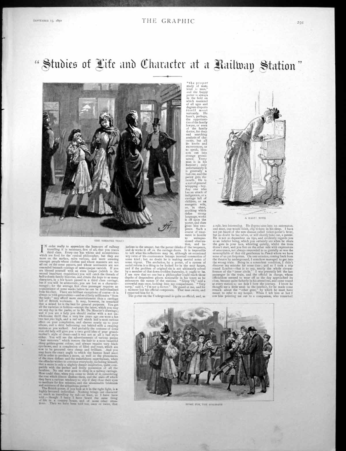 Antique Print Theatre Train Home For Holidays Meet Queens Buckhounds 1890 19th
