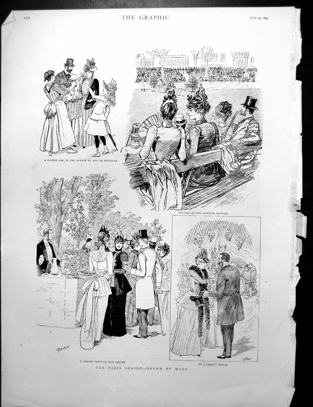 Old Paris Season Flower Girl Prince Wales Laying Foundation Stone 1891 19th