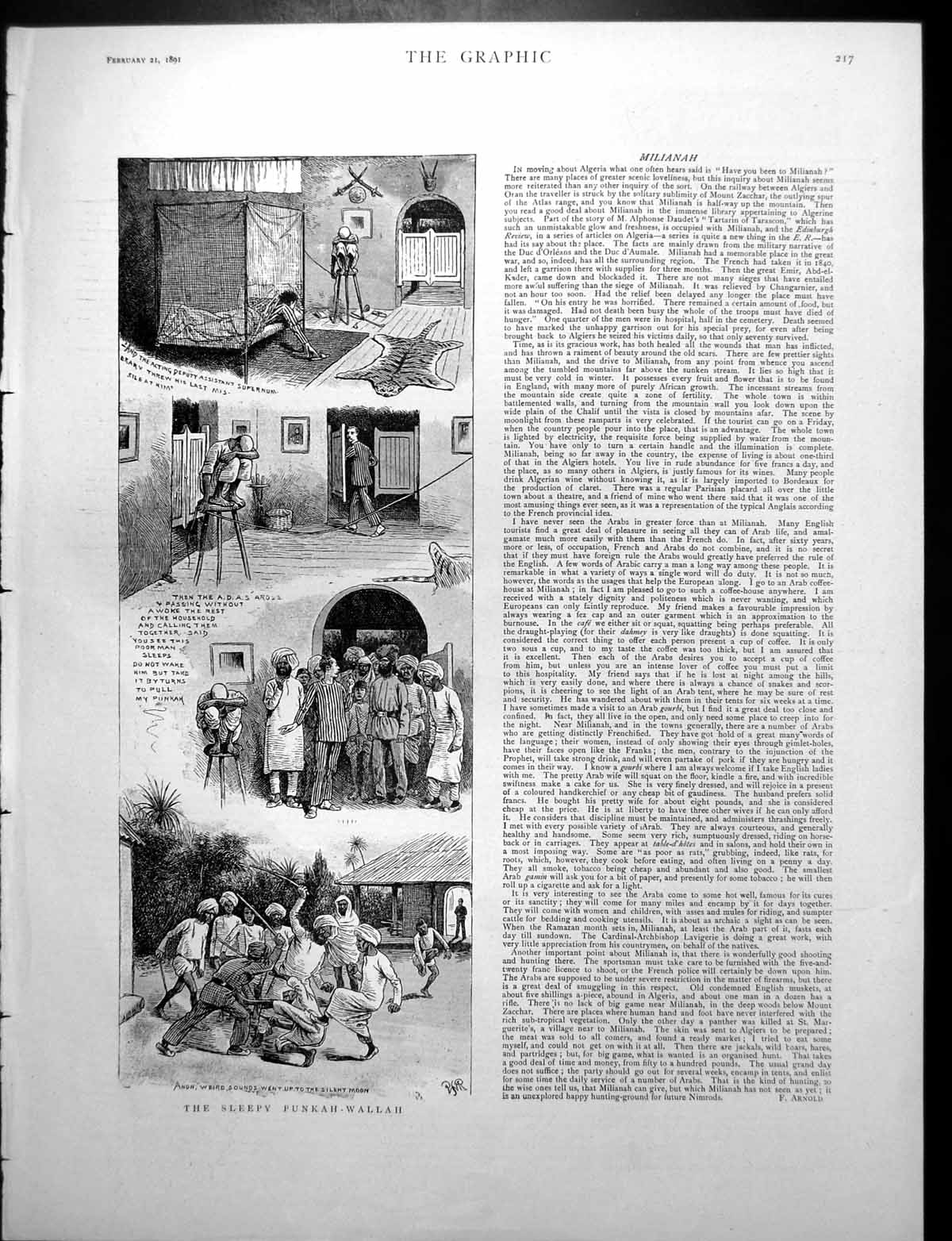 Antique Print Sleepy Native Beaten Rev. Canon Creighton Peterborough 1891 19th