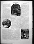 Antique Old Print Green Lane Lower Terrace Arcade From Ballroom Canova 1889