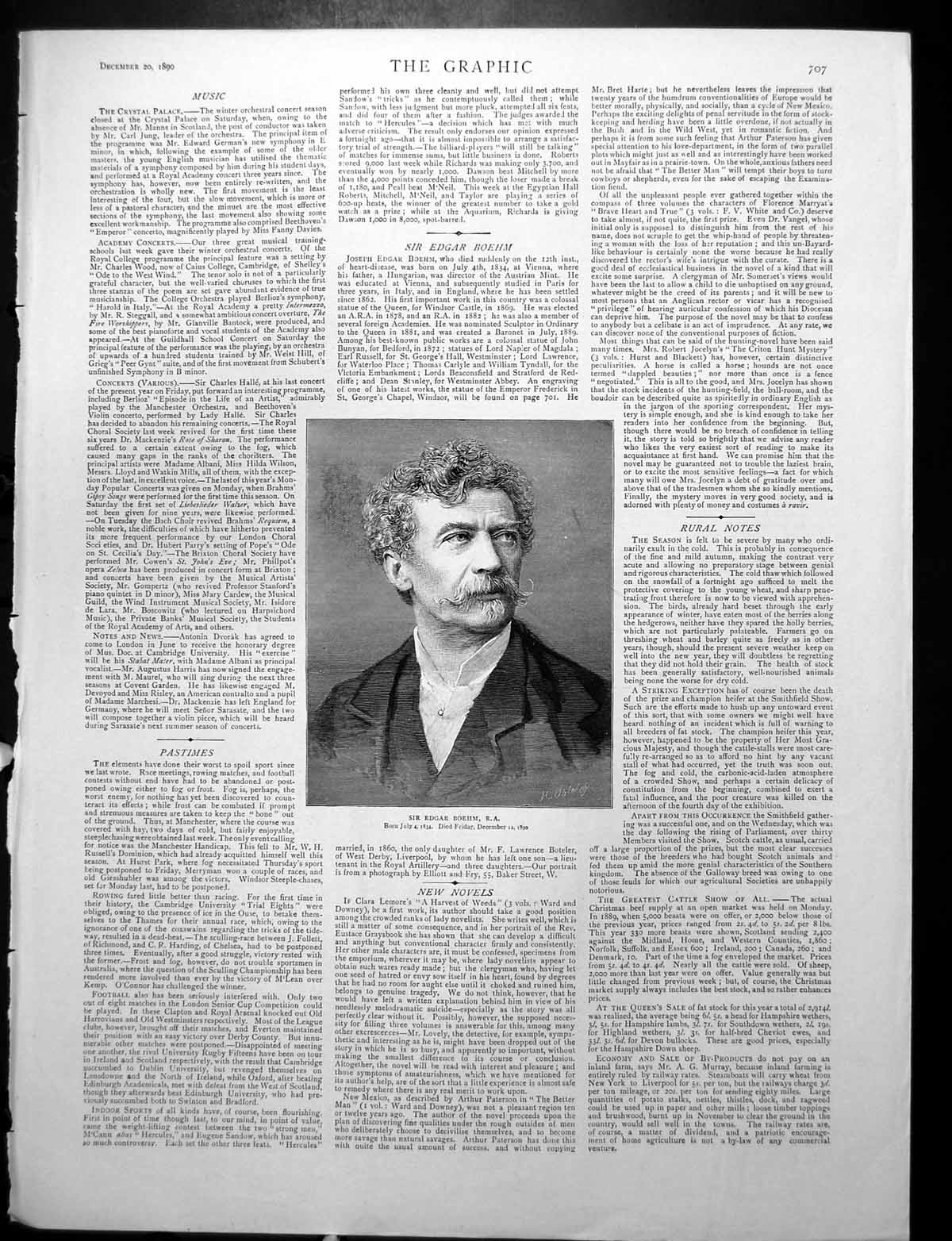 Antique Print Sir Edgar Boehm Portrait Capo Corso Harbour Marseilles 1890 19th