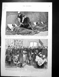 Old Print Wounded Trikhala Medals Breton Fisherfolk Drummond Castle 1897 19th