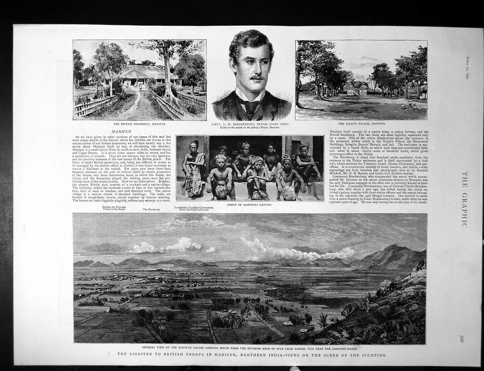 Old Disaster British Troops Manipur India Views Scene Fighting 1891Victorian
