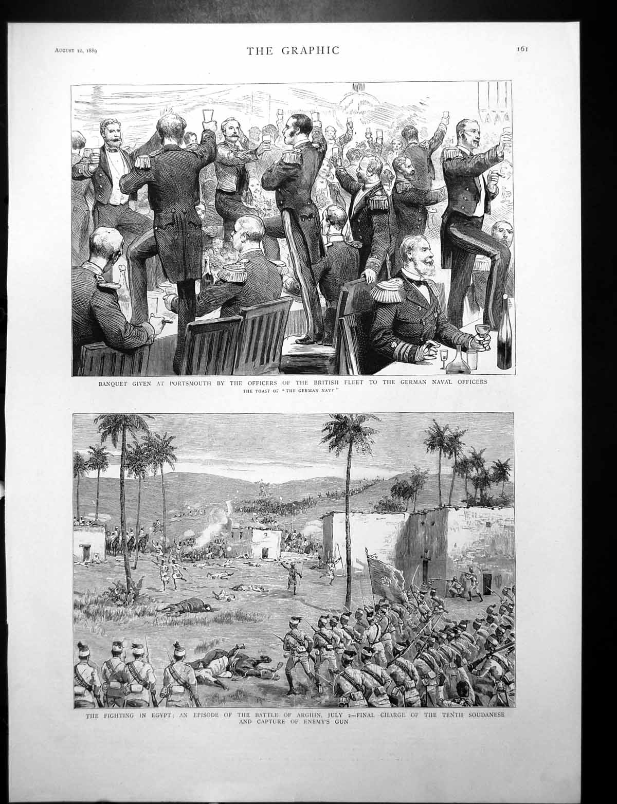 Old Toast German Navy Fighting Egypt Royal Yacht Victoria Albert 1889 19th