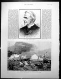 Antique Old Print German Manoeuvres Schleswig-Holstein Alhambra Granada 1890