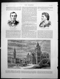 Antique Print Principal Entrance And Front Eaton Hall Great Corridor 1886 19th