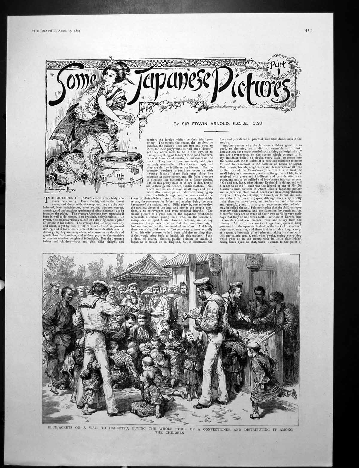 Old Japan Blu-Jackets Dai-Butsu Sweets Children Parliament House 1893 19th
